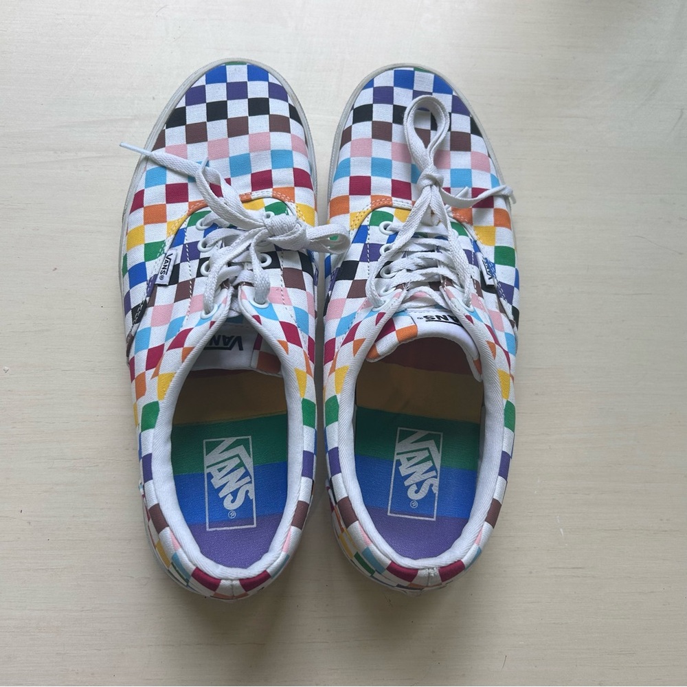 Vans Rainbow Checkered Sneakers Classic Low-Top Design